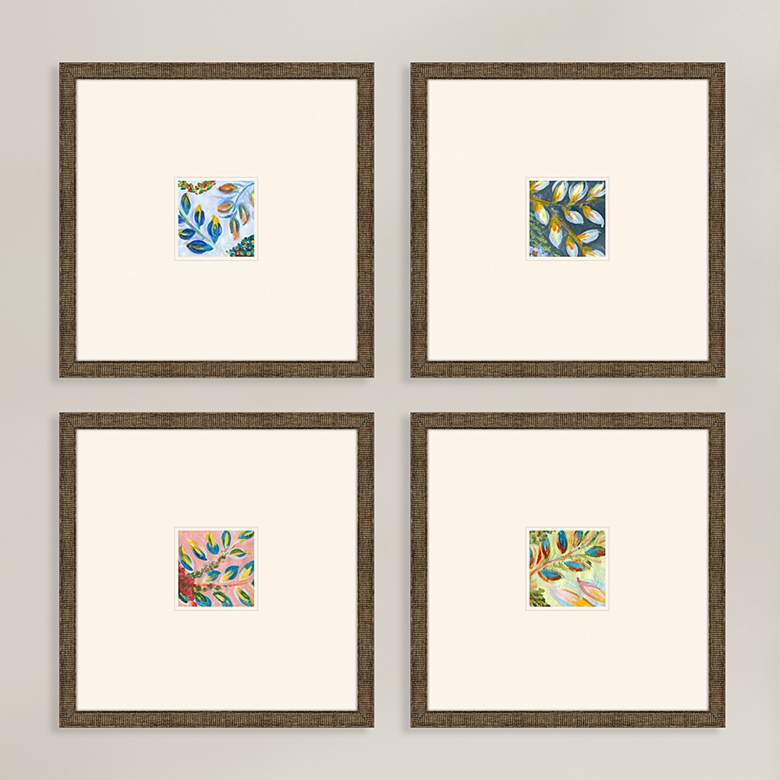 Image 2 Botanica III 16 inch Square 4-Piece Framed Giclee Wall Art Set