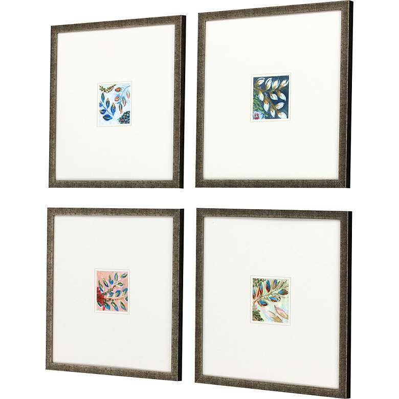 Image 5 Botanica III 16 inch Square 4-Piece Framed Giclee Wall Art Set more views