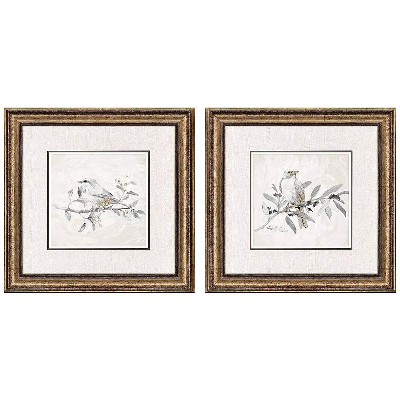 Image 1 Botanical Bird 23"W x 23"H Framed Art Set of 2