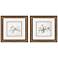 Botanical Bird 23"W x 23"H Framed Art Set of 2