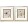 Botanical Birds 15"W x 17"H Transitional Framed Art Set of 2