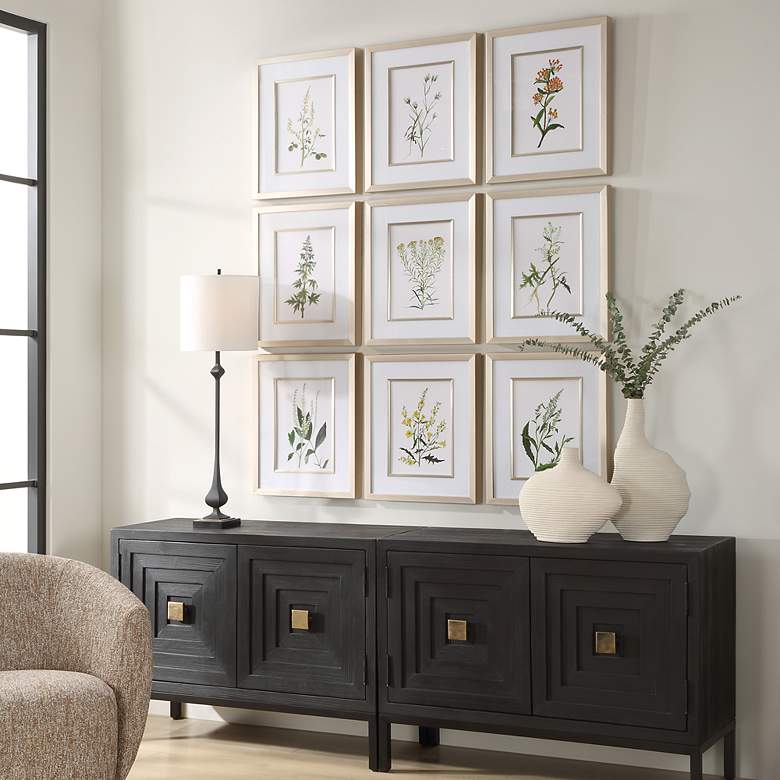 Image 3 Botanical Flowers 9-Piece Framed Wall Art Set more views