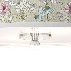 Image3 of Botanical Giclee 16" Wide Semi-Flush Ceiling Light more views