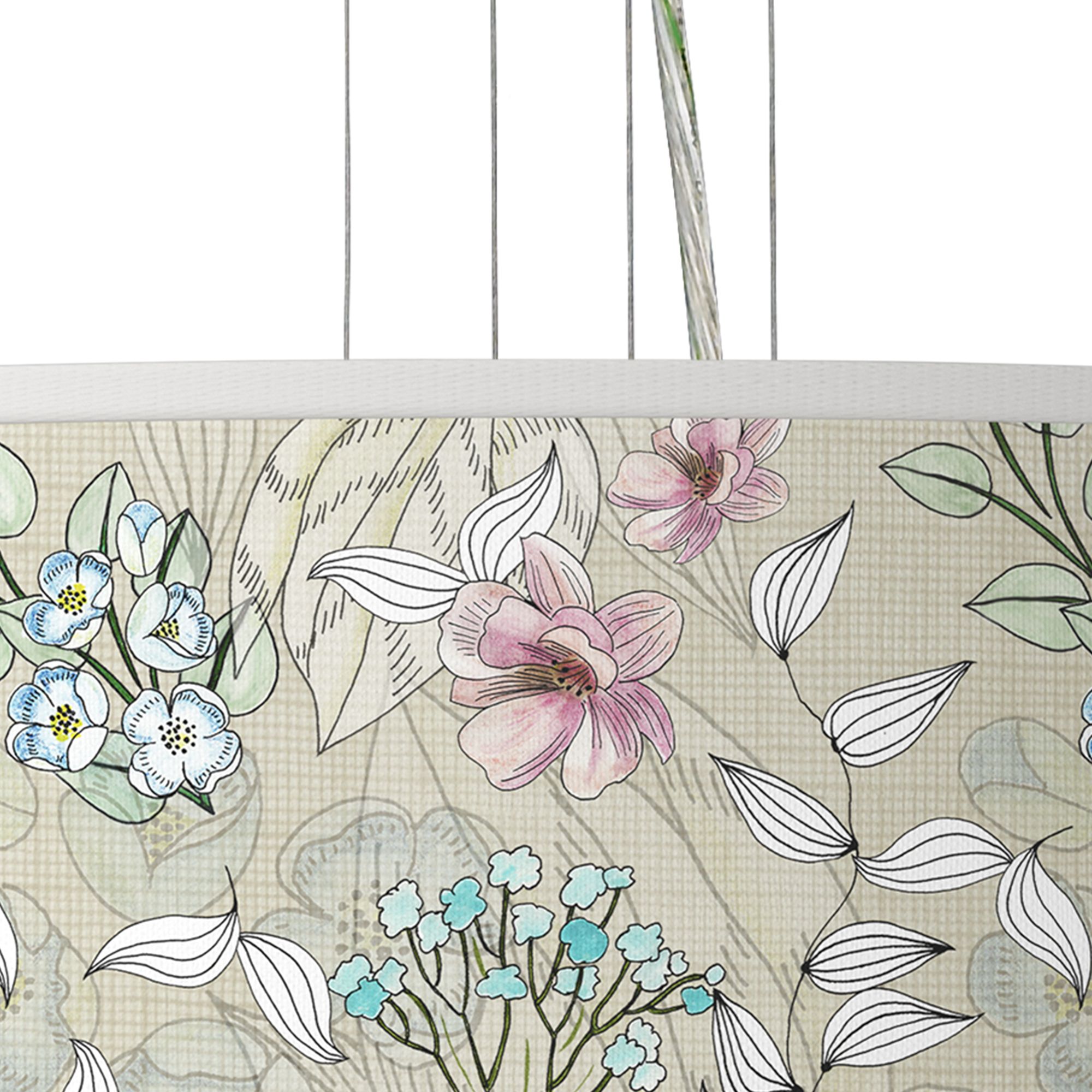 Image 2 Botanical Giclee 24" Wide 4-Light Pendant Chandelier more views