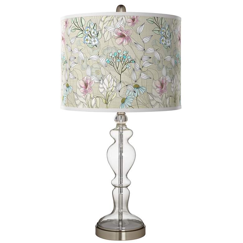 Image 1 Botanical Giclee Apothecary Clear Glass Table Lamp