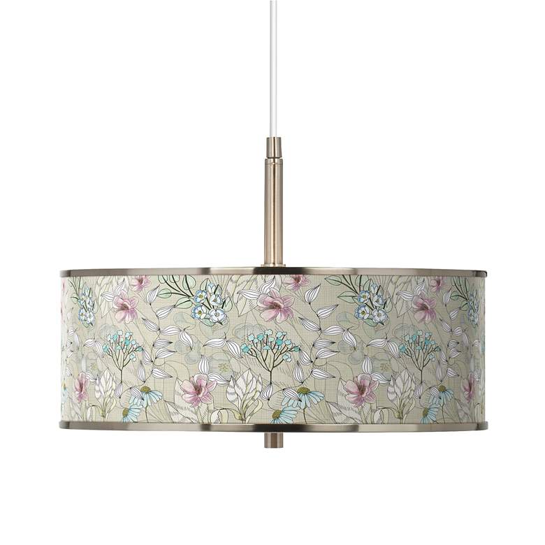 Image 1 Botanical Giclee Glow 16 inch Wide Pendant Light