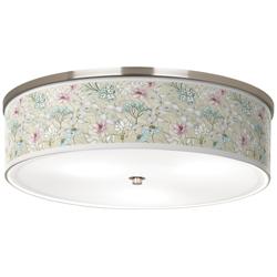 Botanical Giclee Nickel 20 1/4&quot; Wide Ceiling Light