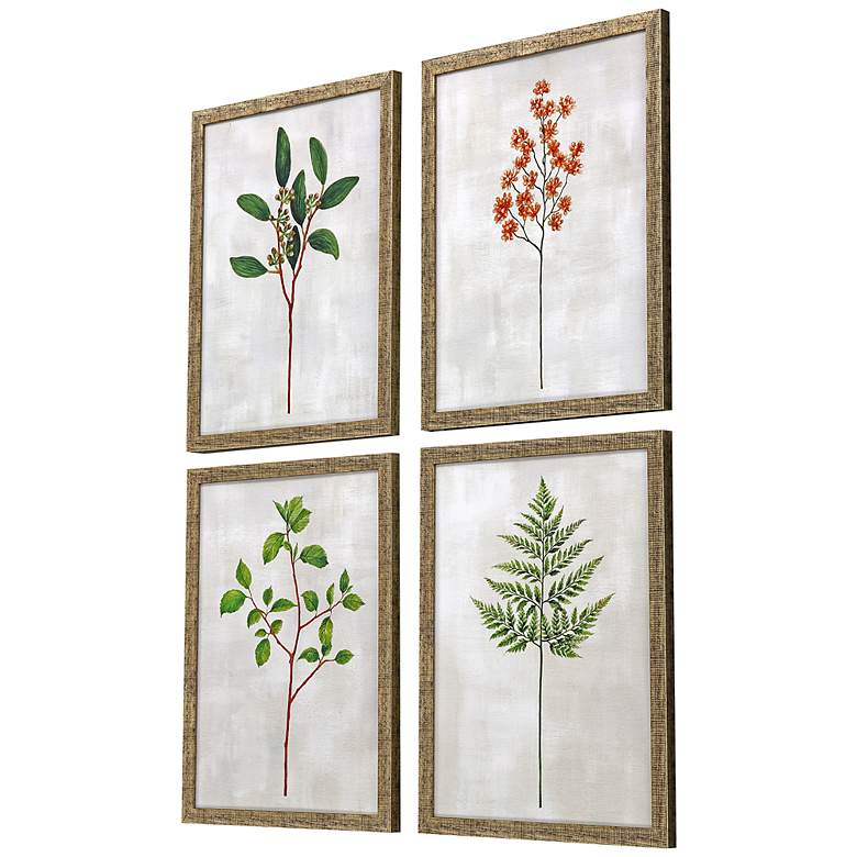 Image 5 Botanical I 17" High 4-Piece Giclee Framed Wall Art Set more views