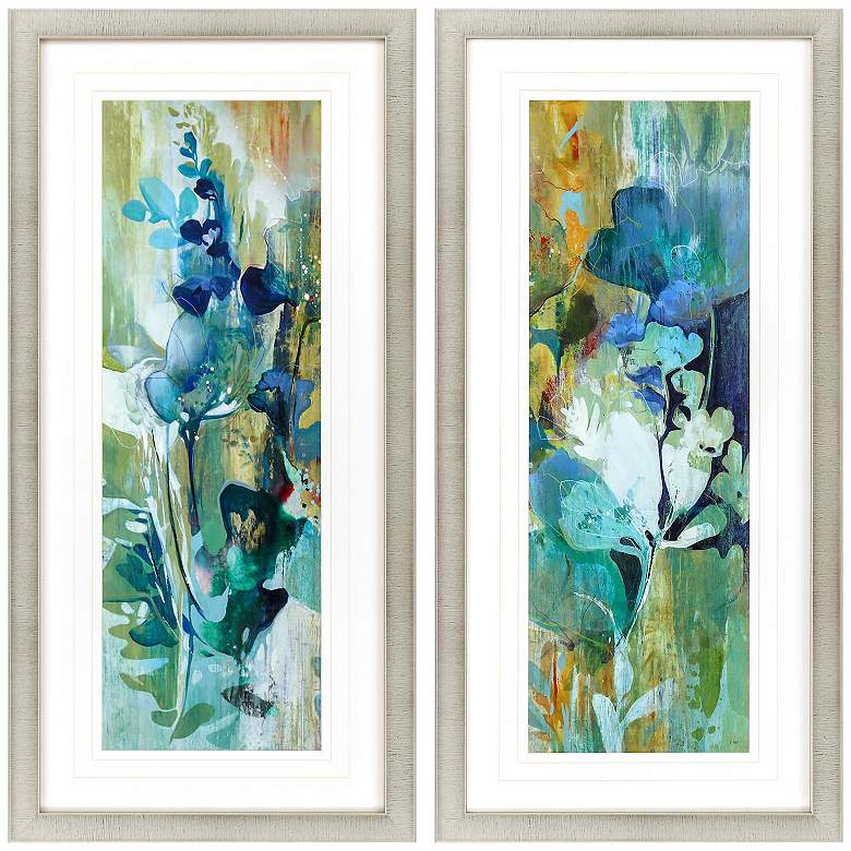 Image 1 Botanical Illusion 46"H 2-Piece Framed Giclee Wall Art Set