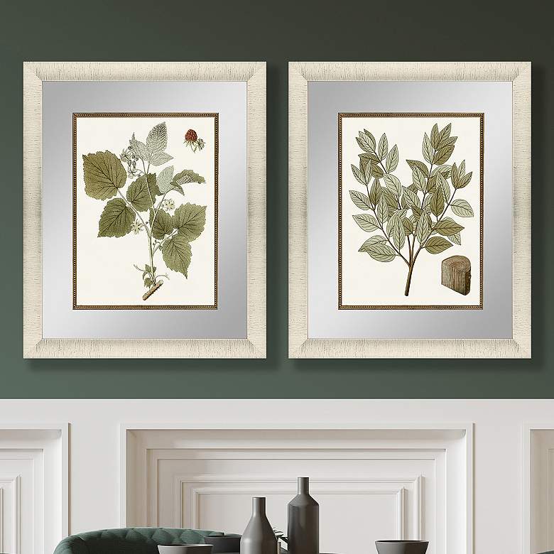 Botanical Leaf II 25&quot; High 2-Piece Framed Wall Art Set