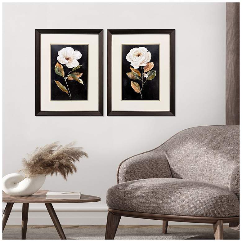 Image 4 Botanical on Black 21"W x 27"H Transitional Framed Art Set of 2 more views