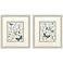 Botanical Page 14"W x 16"H Framed Art - Set of 2