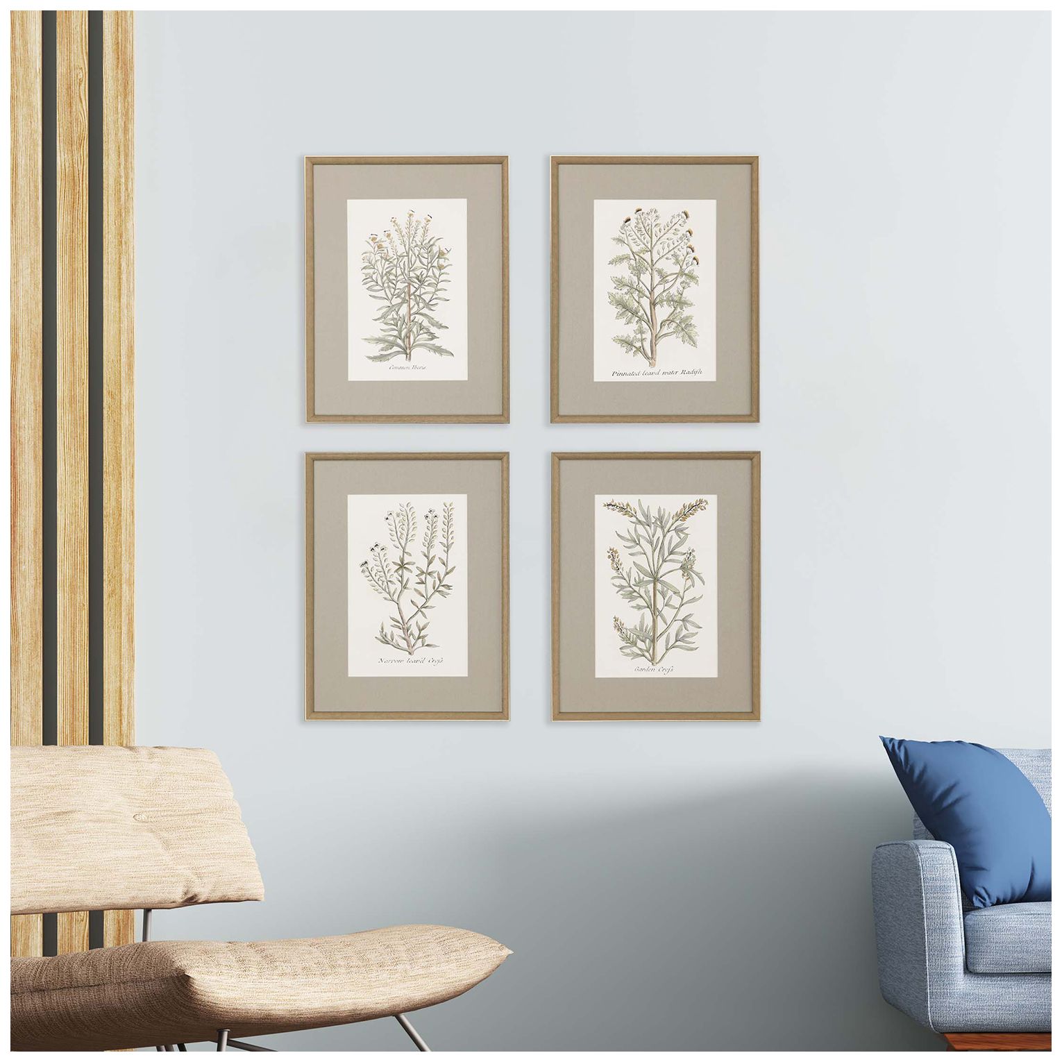 Image 4 Botanical Plants 20"W x 26"H Framed Art Set of 4 more views