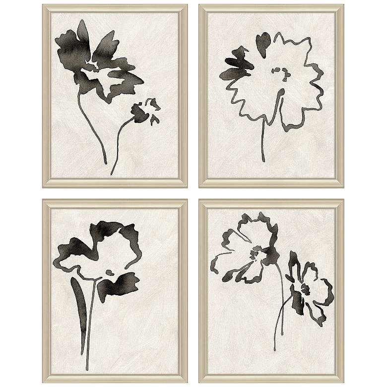Image 2 Botanical Silhouettes 14"W x 18"H Framed Art - Set of 4