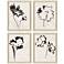 Botanical Silhouettes 14"W x 18"H Framed Art - Set of 4