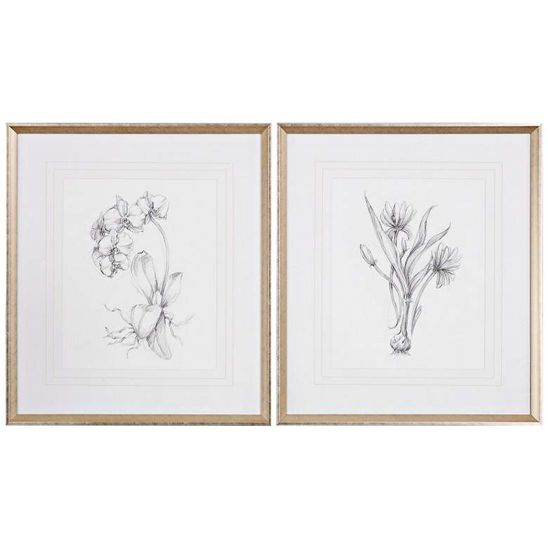 Image 2 Botanical Sketches 2-Piece 32" High Framed Wall Art Set
