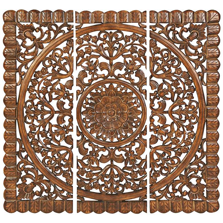 Image 1 Botanical Triptych 48" High 3-Panel Cherry Wall Art