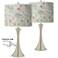 Botanical Trish Brushed Nickel Touch Table Lamps Set of 2