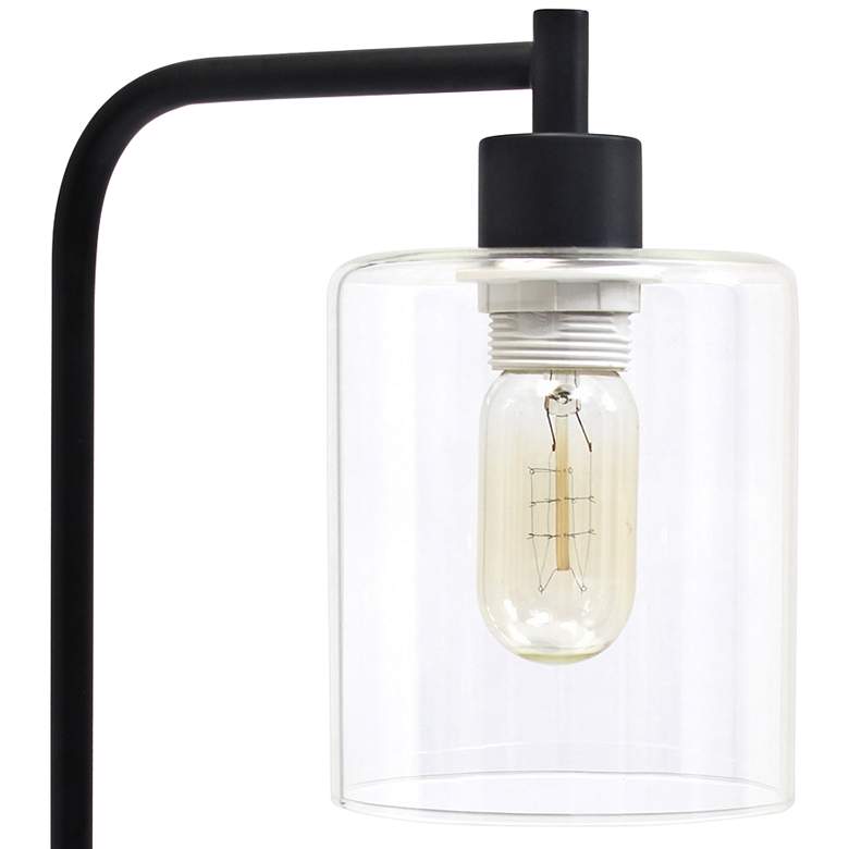 Botehlo Matte Black and Glass Shade Lantern Desk Lamp more views