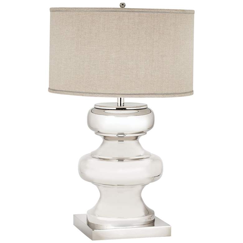 Image 1 Botines Turned Brass Polished Nickel Table Lamp