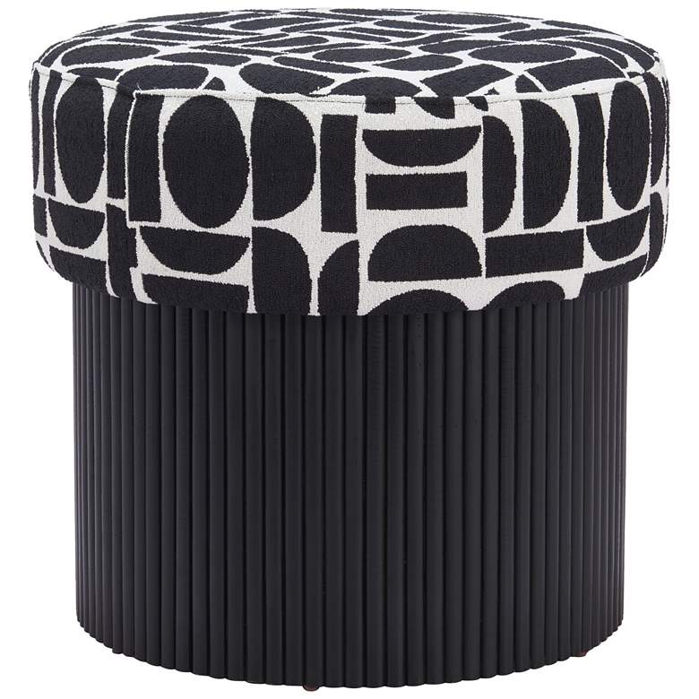Image 1 Boto Storage Ottoman Black & White