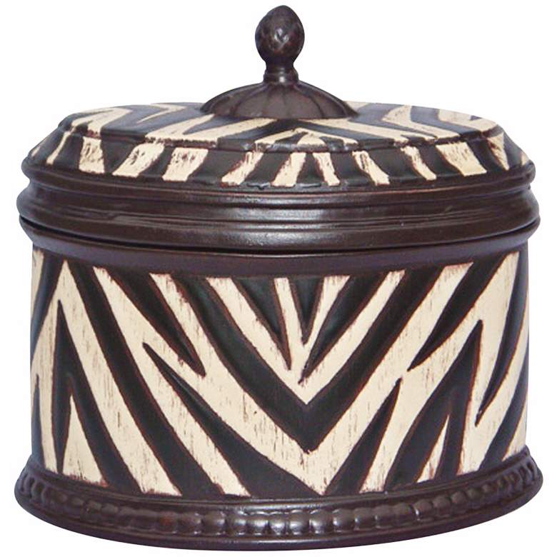 Image 1 Botswana Ceramic Animal Print Lidded Box