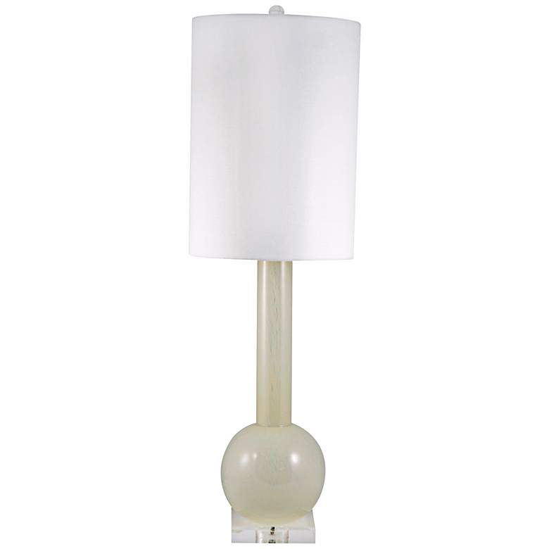 Image 1 Bottle Neck Cream Glass Table Lamp