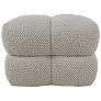 1_Boucle Fabric Upholstered Ottoman, Beige