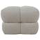 Boucle Fabric Upholstered Ottoman, Beige