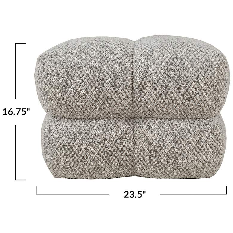 Image 2 Boucle Fabric Upholstered Ottoman, Beige more views