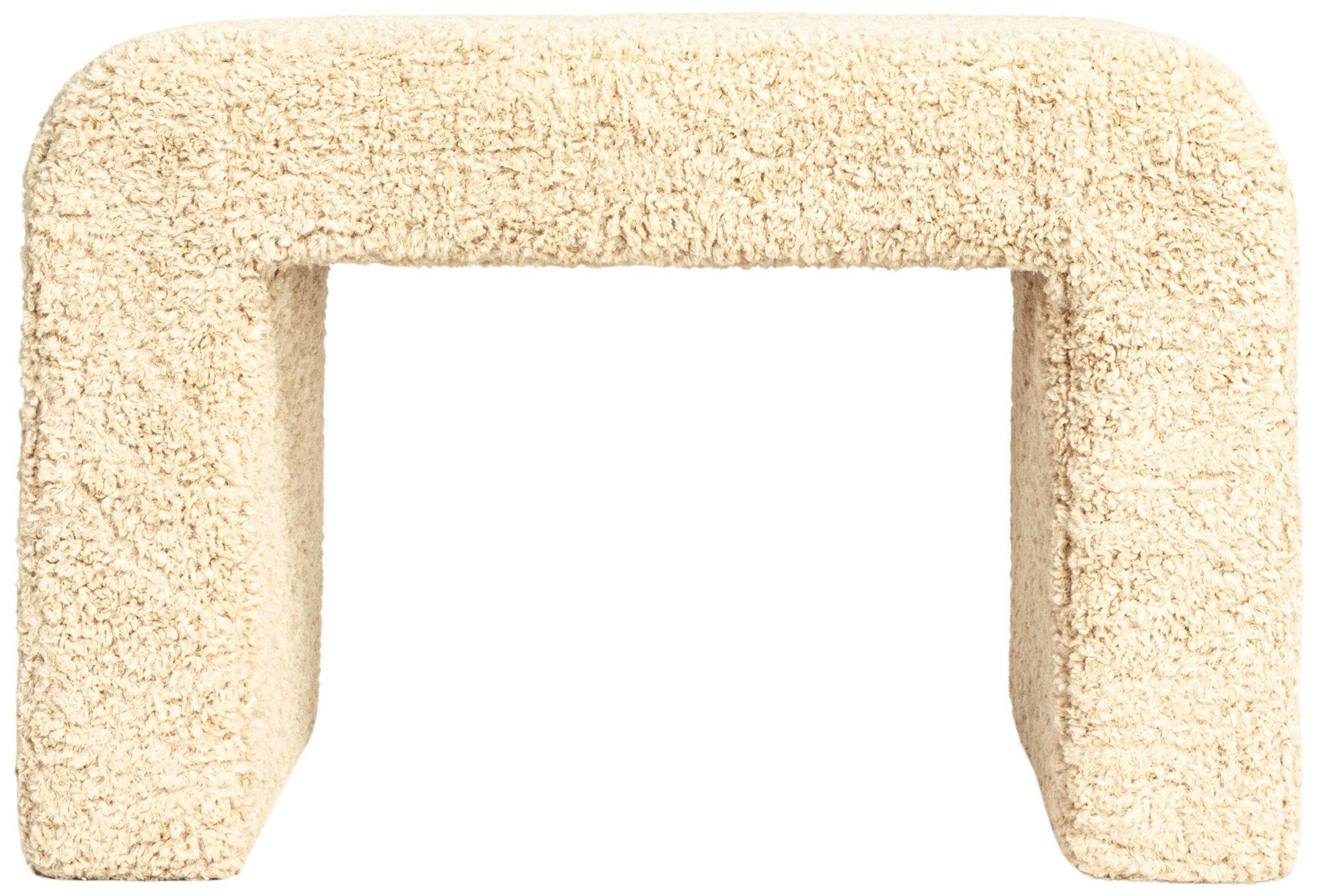 Image 5 Boucle Fabric Upholstered Waterfall Bench, Ivory more views