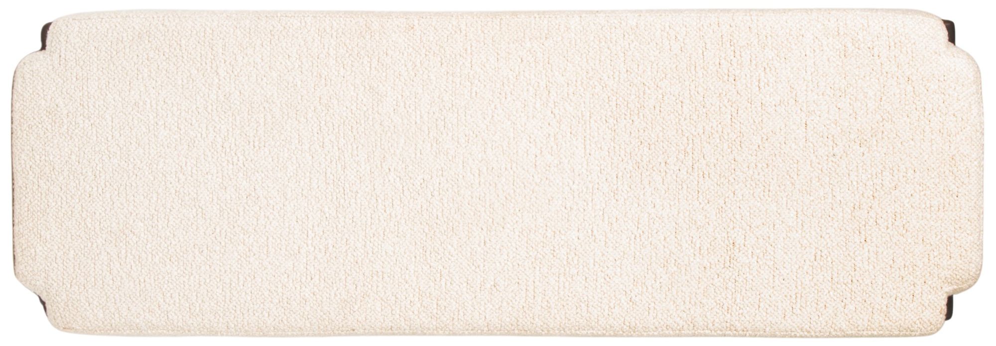 Image 5 Boucle Upholstered Wood Bench with Recessed Cushion and Slat-style Legs more views