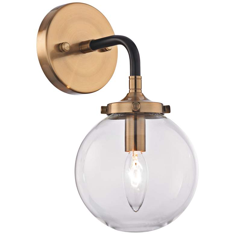 Image 2 Boudreaux 12" High Matte Black and Antique Gold Wall Sconce