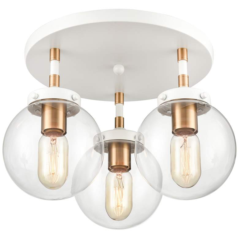 Image 1 Boudreaux 15" Wide 3-Light Semi Flush Mount - Matte White