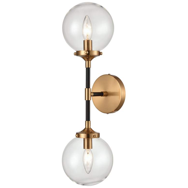 Image 1 Boudreaux 21" High 2-Light Sconce - Matte Black with Antique Gold
