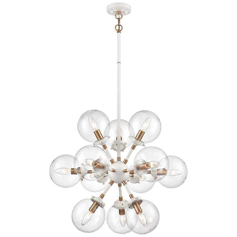 Image 1 Boudreaux 25 inch Wide 12-Light Chandelier - Matte White