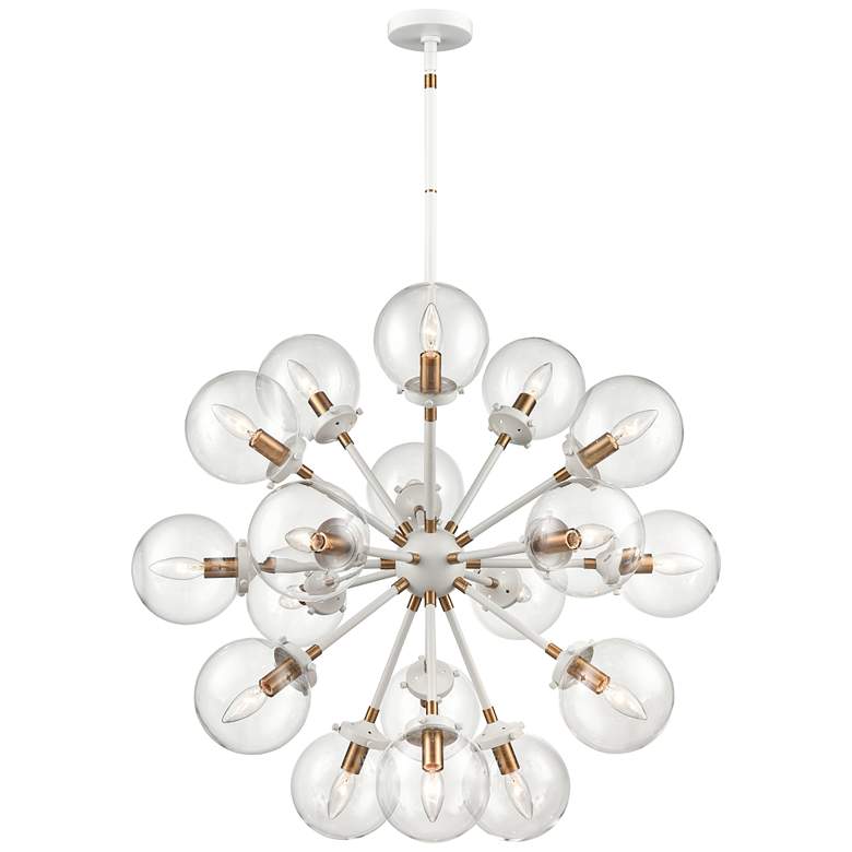 Image 1 Boudreaux 32 inch Wide 18-Light Chandelier - Matte White