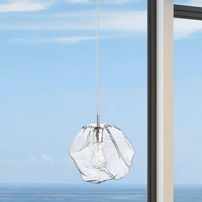 Image 2 Boulder 12" Wide Chrome and Clear Glass LED Mini Pendant