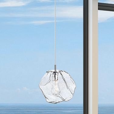 Boulder 12" Wide Chrome and Clear Glass LED Mini Pendant