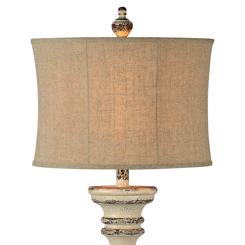Image 2 Boulder 65" Distressed Black and Cream White Floor Lamp more views