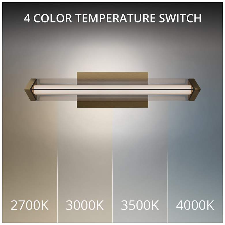 Image 2 Boulevard 2.5"H x 18"W 1-Light Bath Vanity & Wall Light in Aged Brass more views