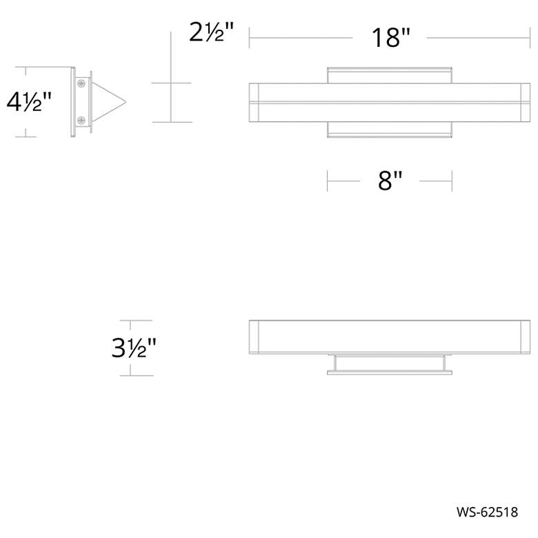 Image 3 Boulevard 2.5"H x 18"W 1-Light Bath Vanity & Wall Light in Brushed Nickel more views