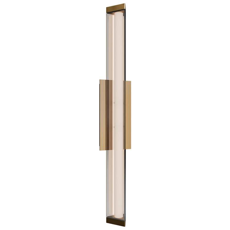 Image 1 Boulevard 2.5"H x 24"W 1-Light Bath Vanity & Wall Light in Aged Brass