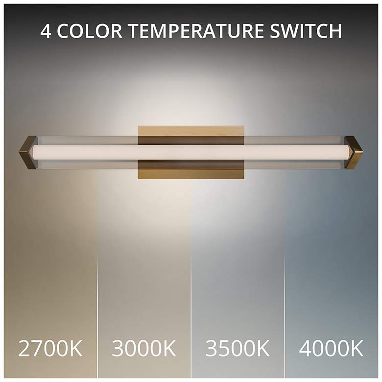 Image 2 Boulevard 2.5"H x 24"W 1-Light Bath Vanity & Wall Light in Aged Brass more views