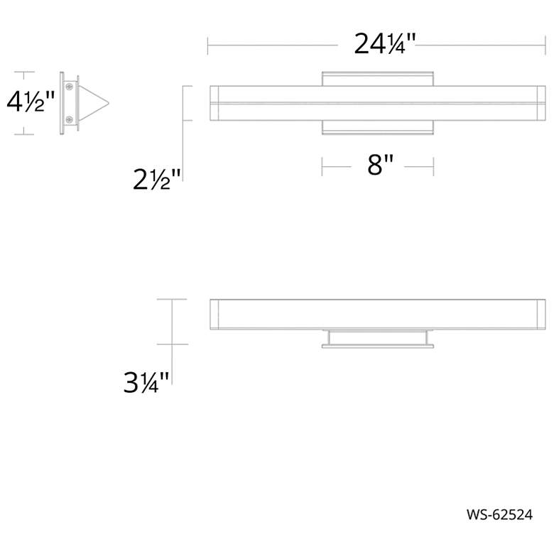 Image 3 Boulevard 2.5"H x 24"W 1-Light Bath Vanity & Wall Light in Brushed Nickel more views