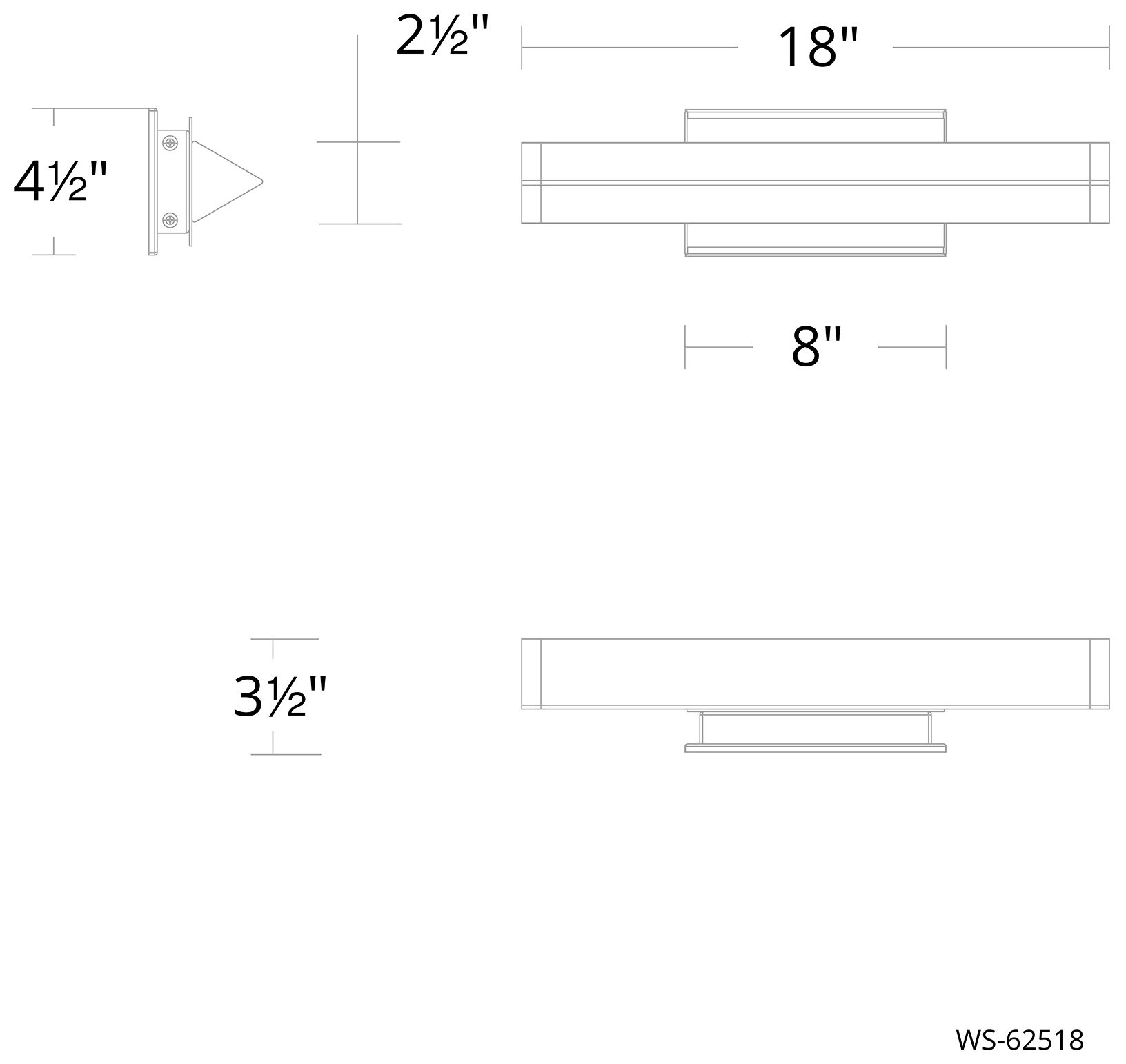 Image 3 Boulevard 2.5"H x 18"W 1-Light Bath Vanity & Wall Light in Br more views