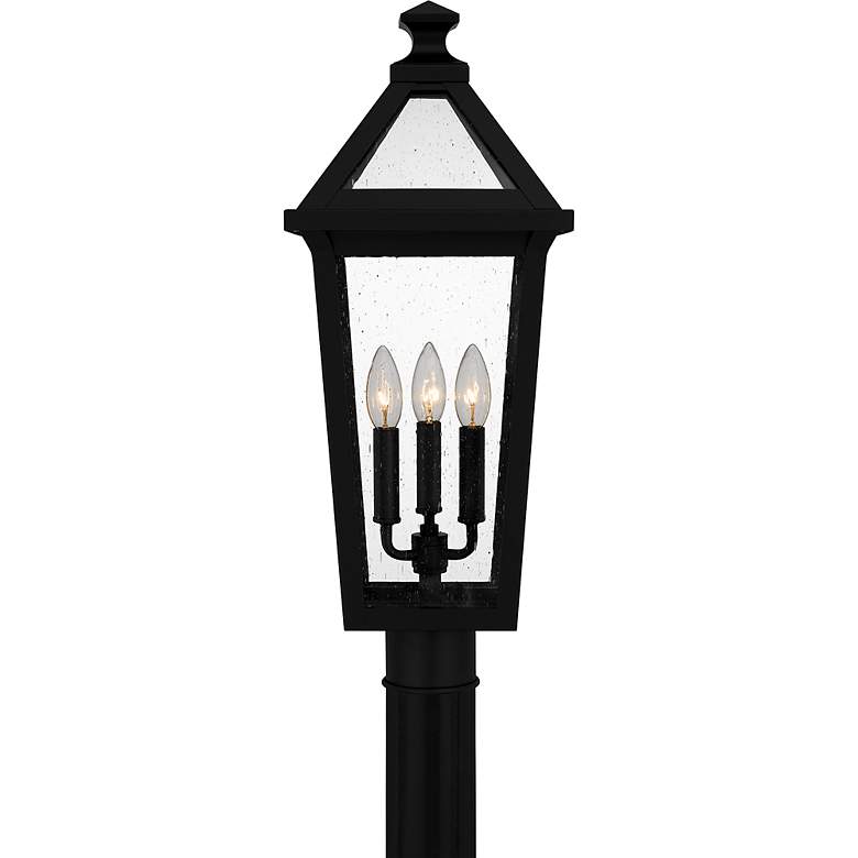 Image 4 Boulevard 3-Light Matte Black Outdoor Post Lantern more views