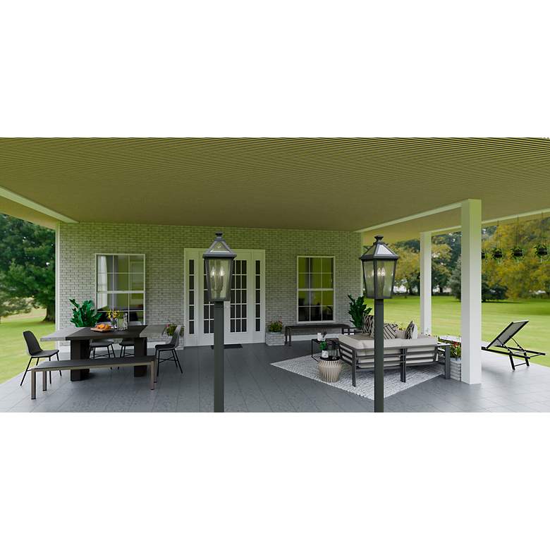 Image 6 Boulevard 3-Light Matte Black Outdoor Post Lantern more views