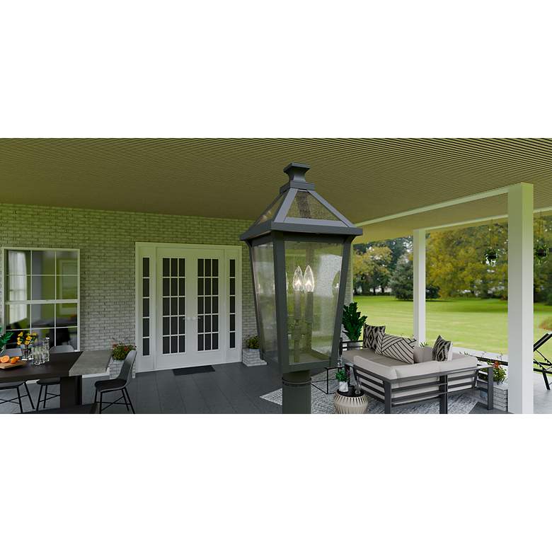 Image 7 Boulevard 3-Light Matte Black Outdoor Post Lantern more views