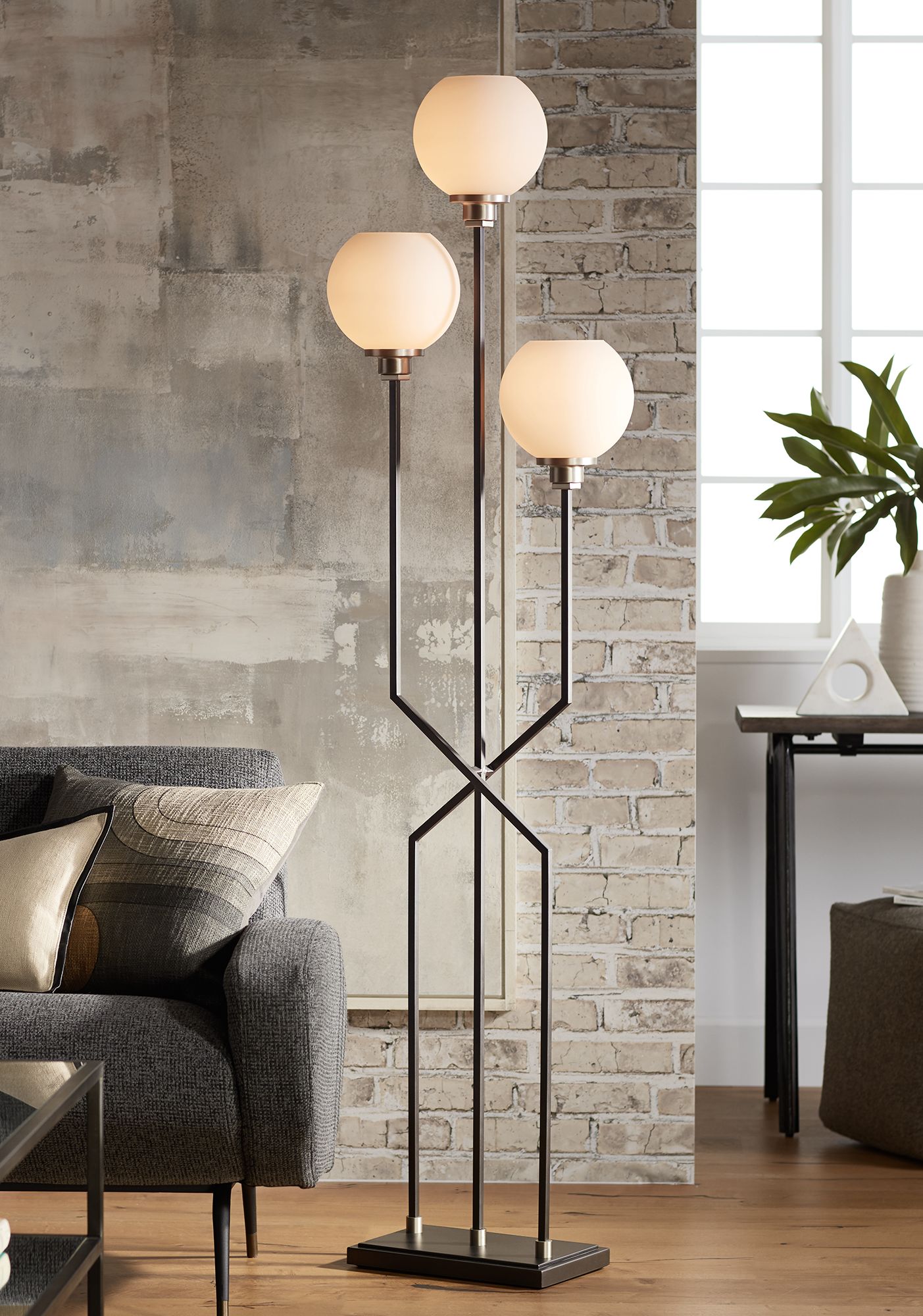 gunmetal grey floor lamp